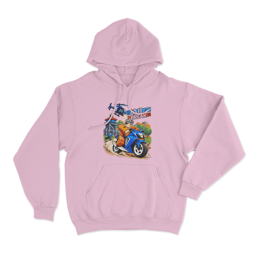 Jailbreak Motorcycle Escape Chase Unisex Hoodie Pink Jailbreak Motorcycle Escape Chase Unisex Hoodie Pink