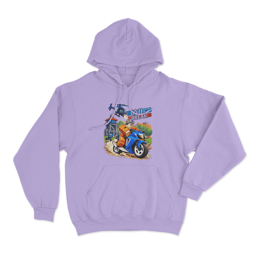 Jailbreak Motorcycle Escape Chase Unisex Hoodie Purple Jailbreak Motorcycle Escape Chase Unisex Hoodie Purple