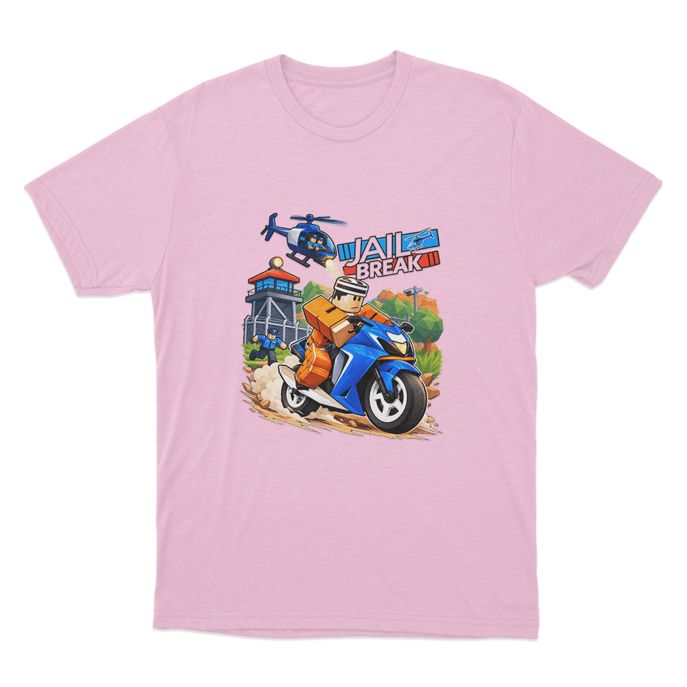 Jailbreak Motorcycle Escape Chase Unisex T Shirt Pink Jailbreak Motorcycle Escape Chase Unisex T Shirt Pink
