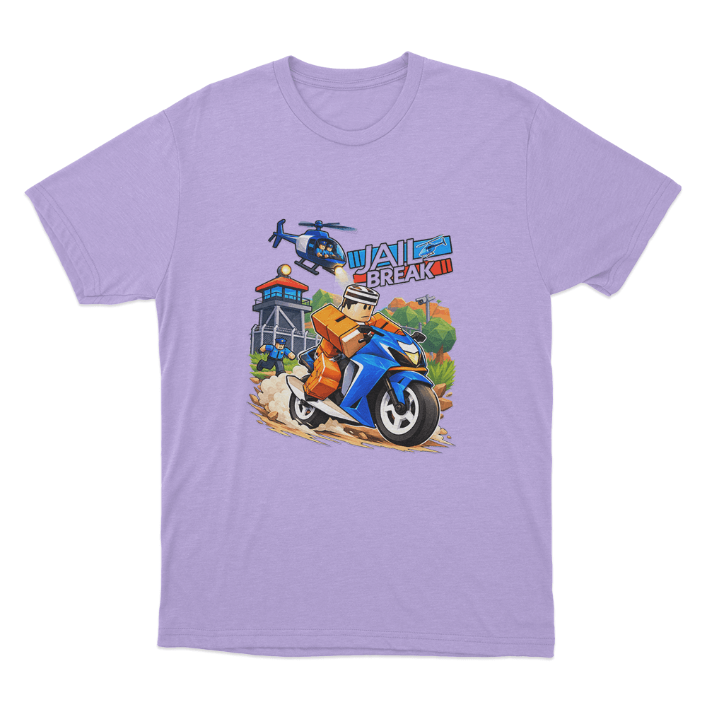 Jailbreak Motorcycle Escape Chase Unisex T Shirt Purple Jailbreak Motorcycle Escape Chase Unisex T Shirt Purple