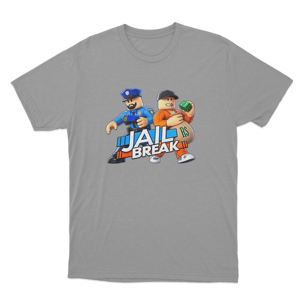 Jailbreak Police And Prisoner Heist Unisex T Shirt Grey Jailbreak Police And Prisoner Heist Unisex T Shirt Grey