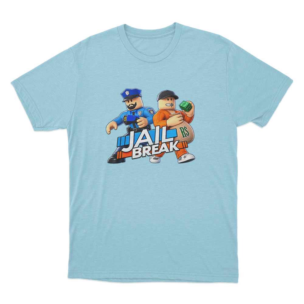 Jailbreak Police And Prisoner Heist Unisex T Shirt Sky Blue Jailbreak Police And Prisoner Heist Unisex T Shirt Sky Blue