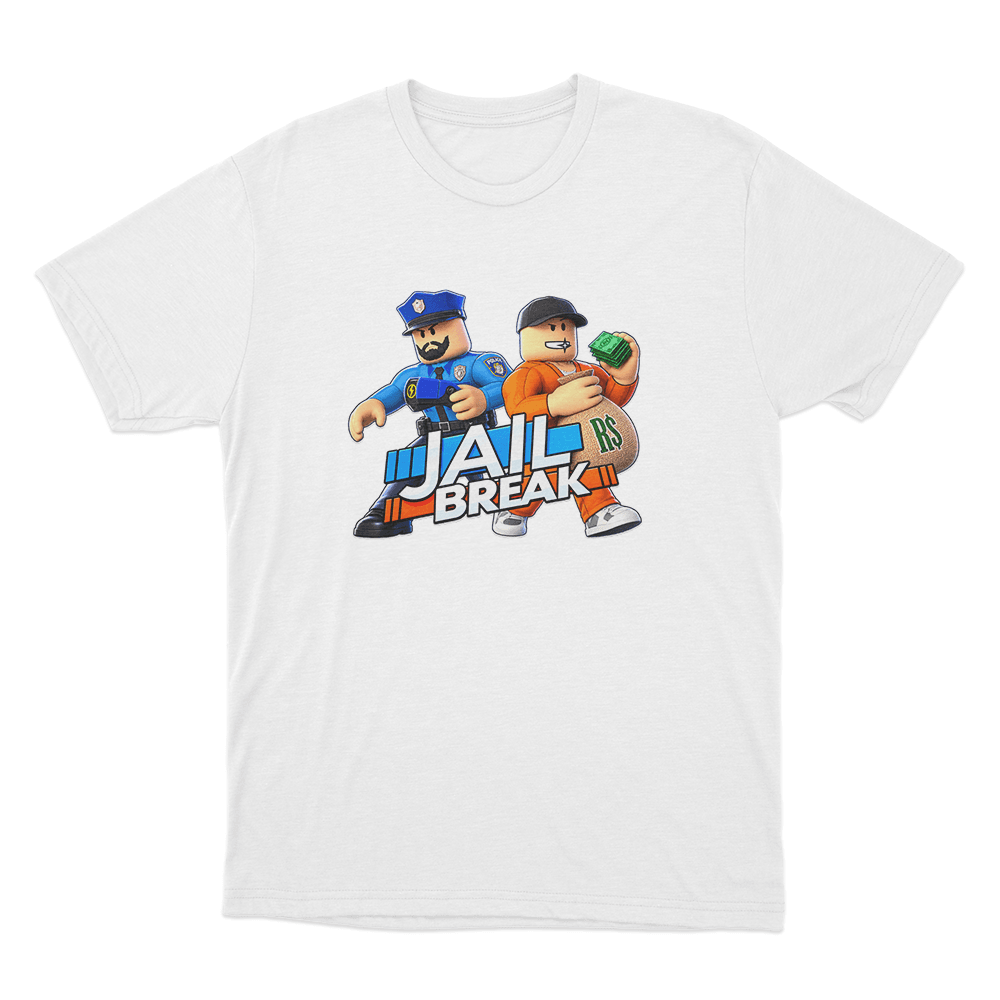 Jailbreak Police And Prisoner Heist Unisex T Shirt White Jailbreak Police And Prisoner Heist Unisex T Shirt White